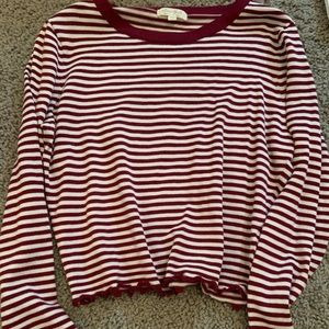 Striped lettuce long sleeve top